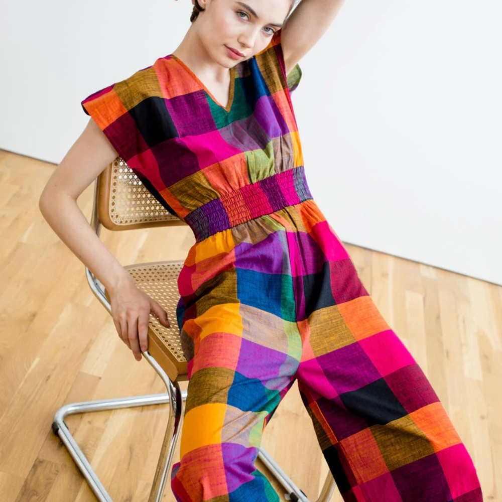 Rujuta Sheth Jumpsuit MARIE CINCH JUMPER | MULTI CHEX S